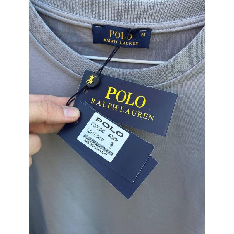 Костюм Polo Ralph Lauren набір чоловічий спортивний Поло Ральф футболка + шорти Поло чоловічі літні шорти на літо чорні Polo