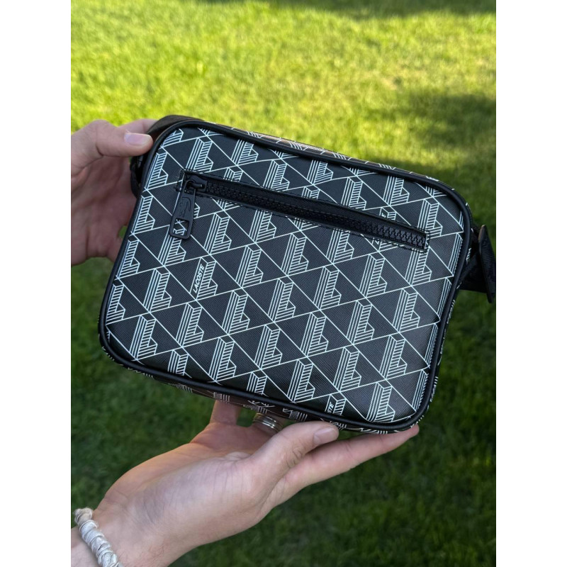 Сумка Lacoste через плече чоловіча чорна барсетка Лакост сумка спортивна чоловіча Лакост чорна кросбоді сумка месенджер L